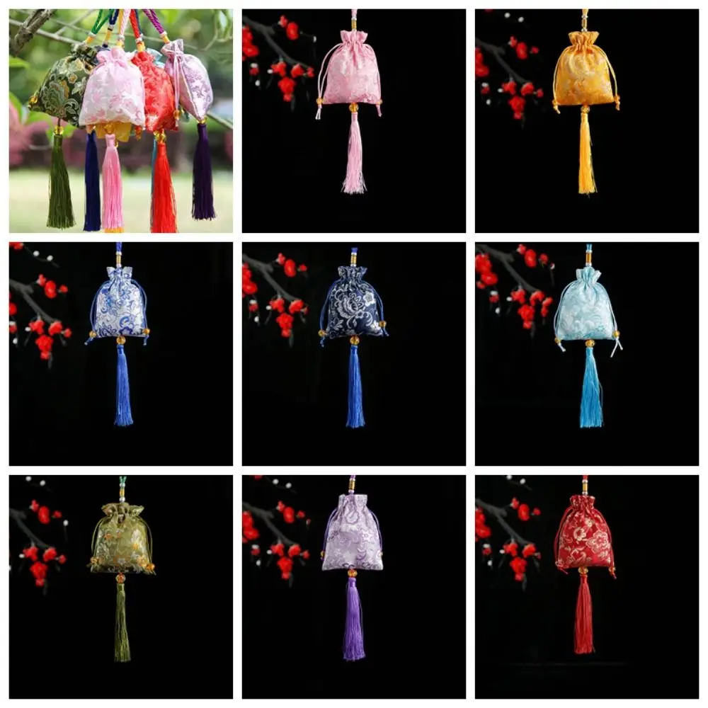 

Вышивка Цветок Кисточка Сумка на шнурке Бисер Цветочный Холст Этнический Цветок Сумка Для Хранения Мини Кошелек Для Монет