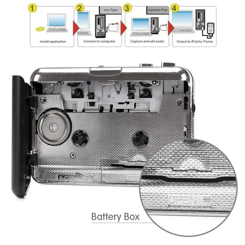 Cassette Tape To MP3 Converter Ezcap231 USB Cassette Capture Walkman Tape Player Convert Tapes To USB Flash Drive No PC