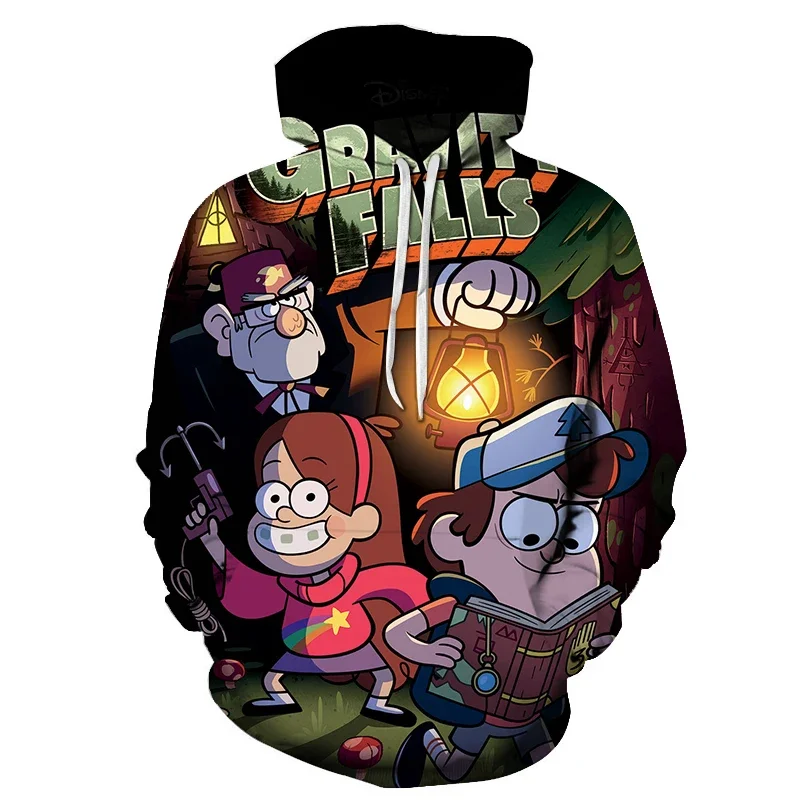 Hoodies Disney Gravity Falls 3D Print Sweatshirt Boy Girl Unisex Hooded Fashion Kawaii Cartoons Sweatshirts kids Oversized Coat