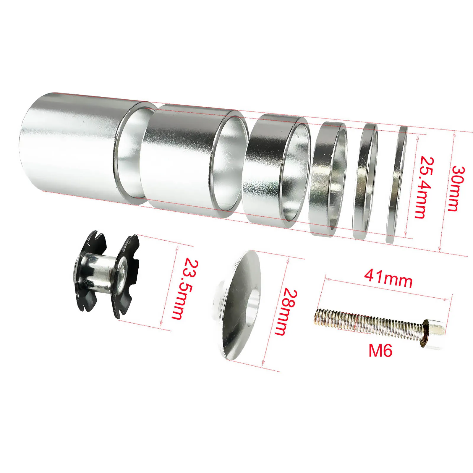1INCH 25.4mm Retro Bike Headset Spacer 1 Inch Handlebar Stem Shim Fixed Gear Road Bike Fork Top Cap Star Nut 1" Washer Cover view 3
