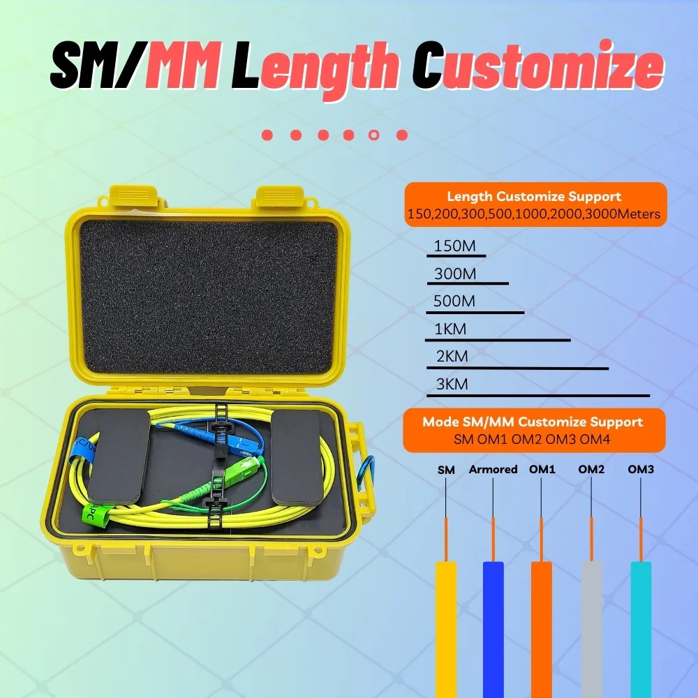 Imagem -03 - Single Mode sc fc st Lcupc Apc Otdr Lançamento Cabo Aua2 Teste de Extensão Otdr Dead Zone Eliminator Fiber Ring 150m 200m