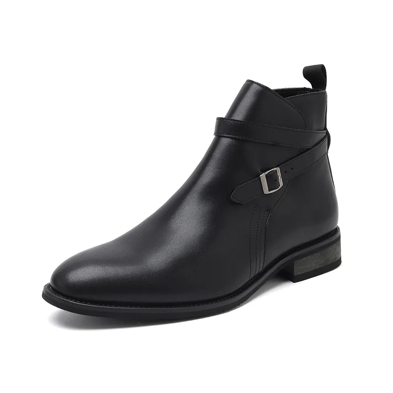 England style mens casual party prom dress chelsea boots designer natural leather shoes cowboy ankle boot cool short botas mans