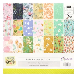 Creative Path 12 Inch Scrapbooking Paper Crafts Background Decorative Pattern Easter Foil Designer 20 Sheets Pack DIY 305x305mm