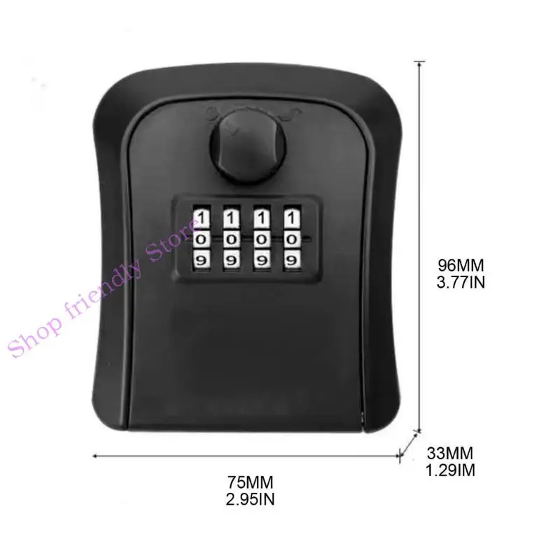 594A 4 Digit Code Key Lock Box Wall Mount Key Safe Waterproof Outdoor Key Hider Box