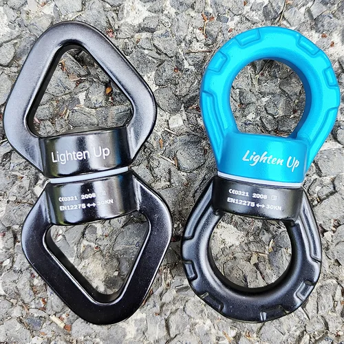 Conector giratorio de cuerda de seguridad para exteriores 30KN, anillo Universal, anillo de cardán, conector giratorio, hamaca rotacional para Yoga aéreo