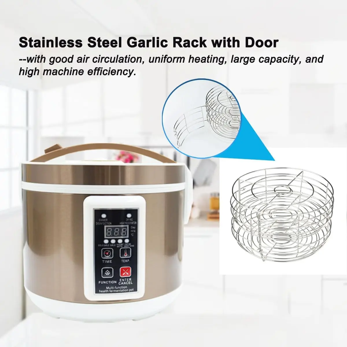 6L Schwarz Knoblauch Fermenter Multifunktionale Gesundheit Ferment Box Topf Vollautomatische Intelligente Steuerung 110V Joghurt Natto Maker
