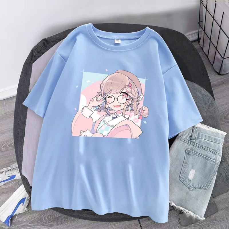 Harajuku Gothic Kawaii Anime Graphic Printed Women maniche corte top Streetwear Casual allentato o-collo Oversize t-shirt Unisex