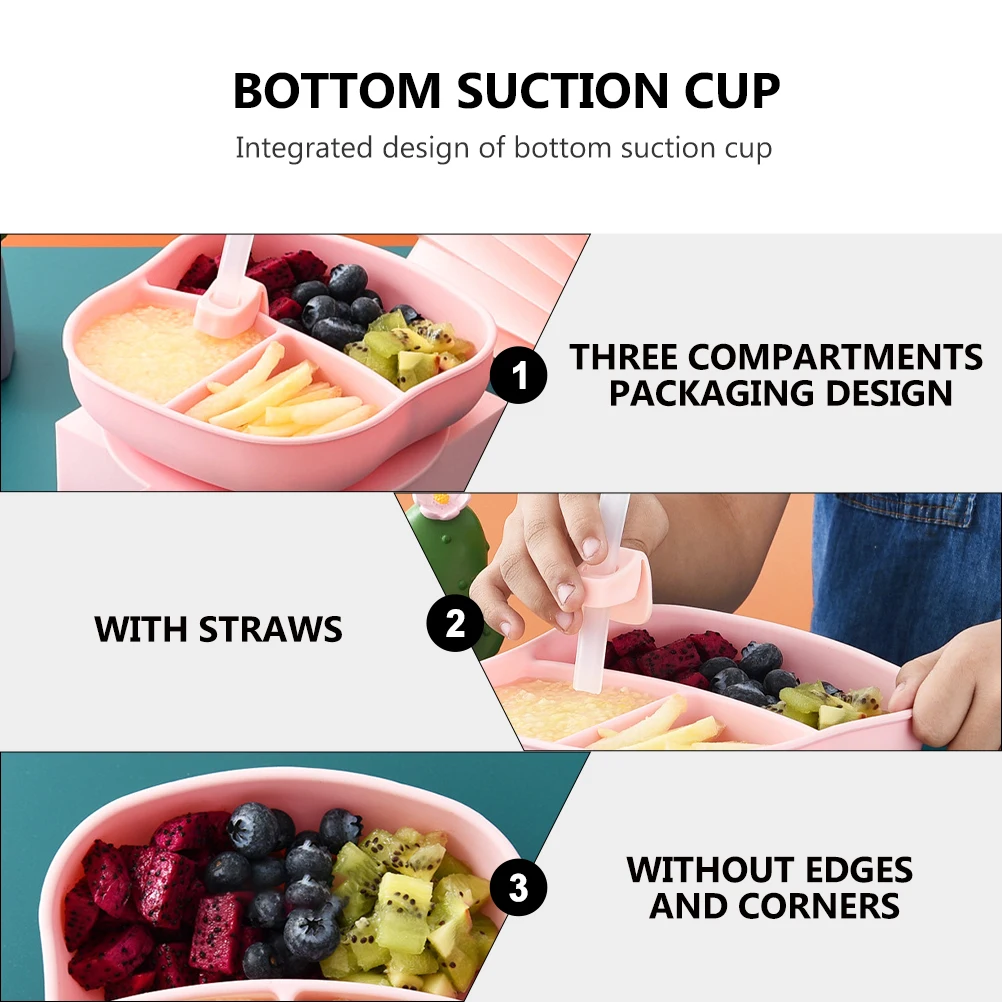 

Силиконовая присоска для младенцев, новорожденных, разделенная посуда для малышей, сильная мощность всасывания, легко чистится, безопасная детская посуда