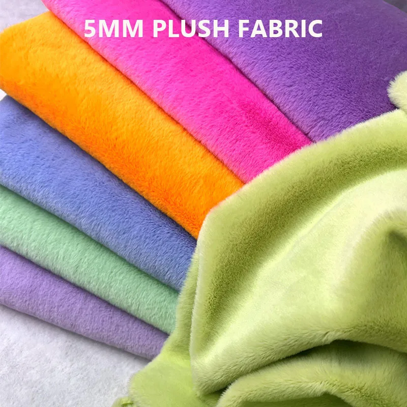 

New Hot Selling 5mm Plush Textile Polyester Artificial Fur Material 45x50cm Mink Ultra Soft Plush DIY Clothing Cotton Doll Hair