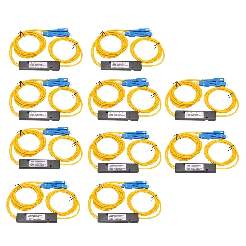 HOT SALE 10X Ftth SC UPC 1X2 Plc Singlemode Fiber Optical Splitter Fbt Optical Coupler Drop shipping