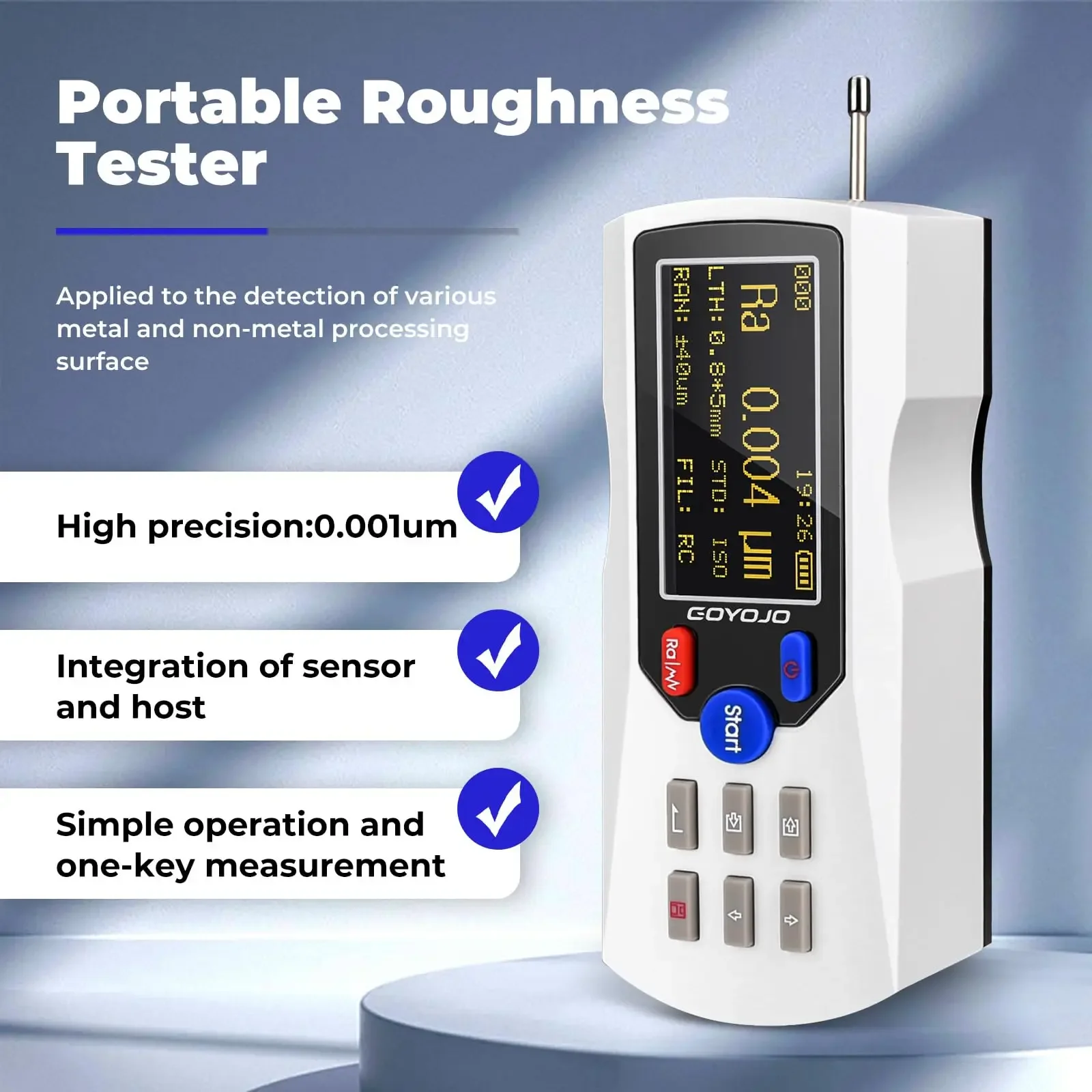 Digital Surface Roughness Tester Meter with LCD Display Handheld Measuring Instrument TR200