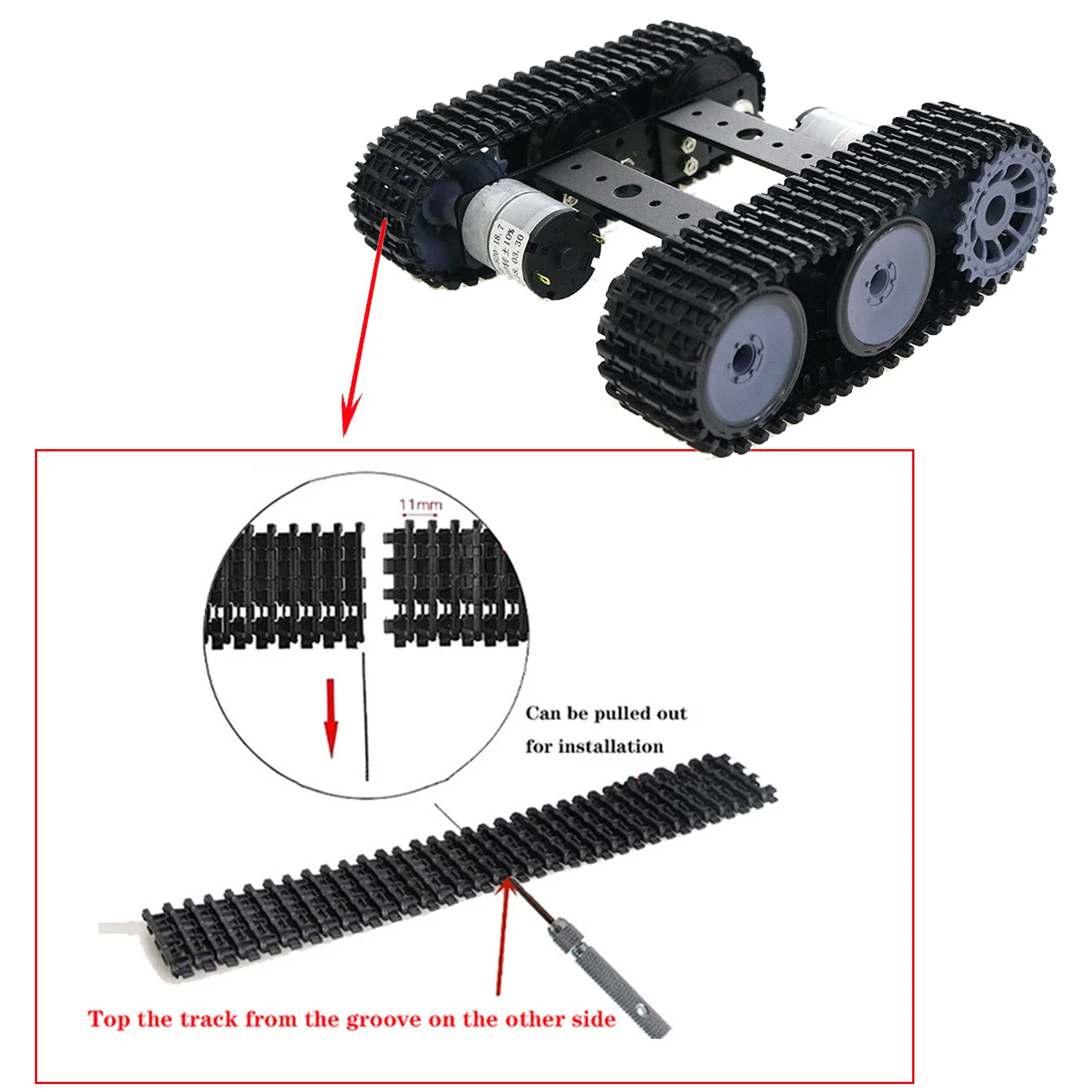 Mini TP100  Robot Tank Chassis Tracked Car with Dual DC 12V Motor for Arduino Metal Tank Chassis Car DIY RC Robot Toy Part