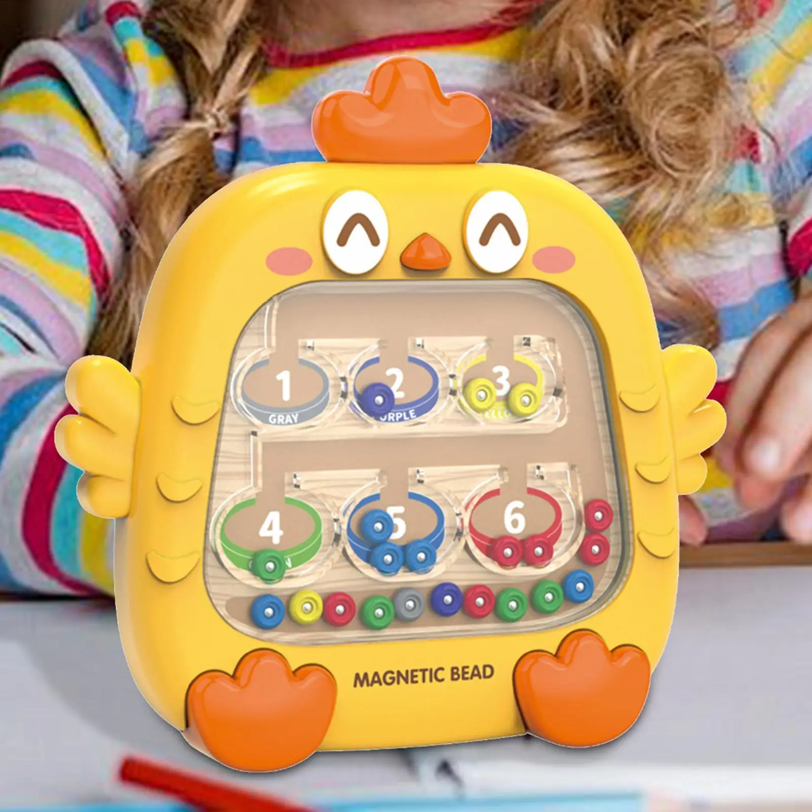 Montessori Magnetic Color Sorting Number Maze Board Pen Moving Bead Games Fine Motor Skills Educational Toys for Kids Boys Girls