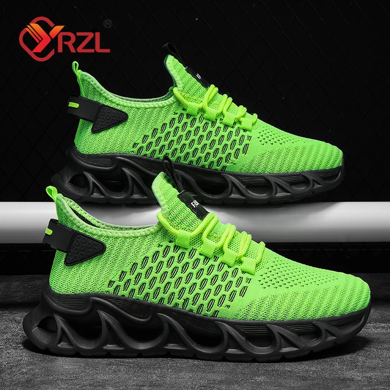 

YRZL Mens Sport Shoes Breathable Lightweight Sneakers Outdoor Mesh Black Running Shoes Athletic Jogging Tenis Walking Shoes Man