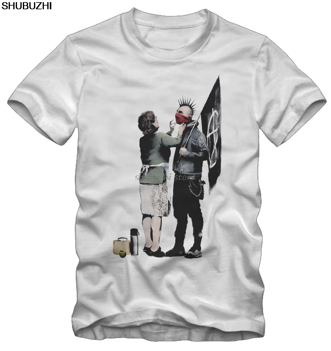 Футболка/Maglietta Banksy граффити Anarchia Punk Kraz Shop топы в стиле Харадзюку футболка модная классическая уникальная sbz1291