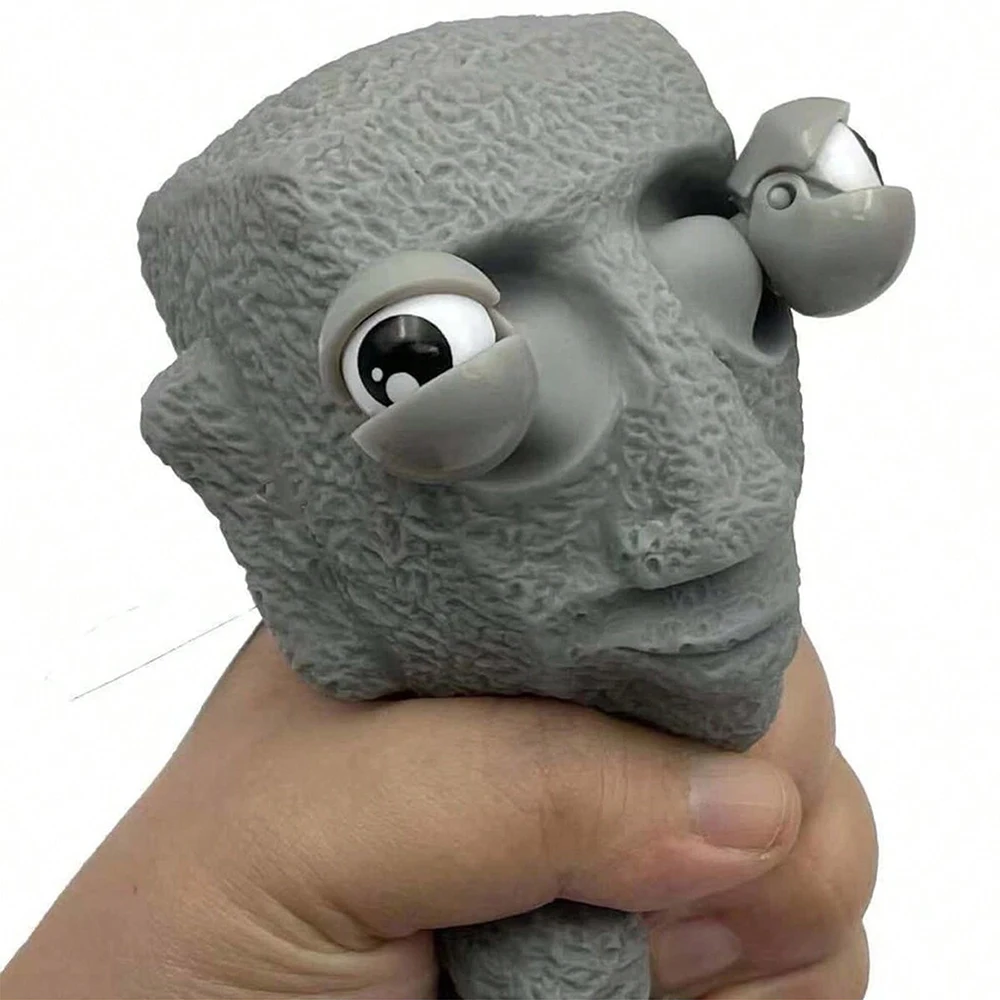 New Funny Easter Squeezing Blowout Rock Man Fidget Toy Vent Sloth Hide Seek Stress Relief Squishies Doll Stress Busting Kid Gift