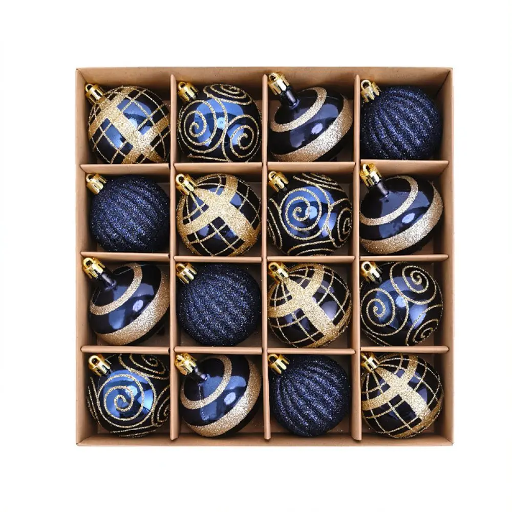 Festive Hanging Christmas Balls Electroplated Plastic Xmas Ornaments Decorative Holiday Party Home Accents Supplies