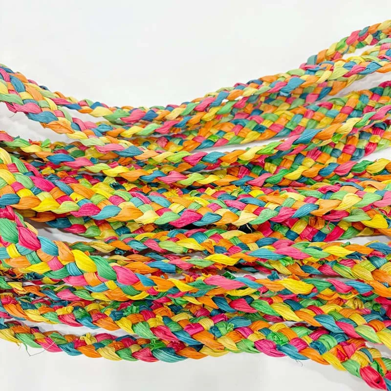  Colorful Dyed Corn Husk 5-Strand Braid Natural Weaving Material for Pet Toys Straw Bags Shoes Home Crafts Making