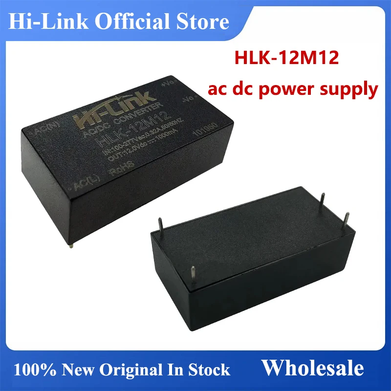 

Hi-Link HLK-12M12 AC DC Converter 12W 12V 1000mA Intelligent Module 86% Efficiency Switching Power Supplies In Warehouse