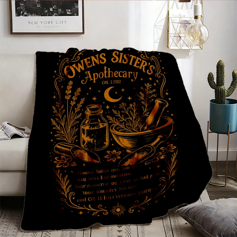 Owens Sisters Flannel Blanket, Practical Magic Flannel Throw, Midnight Margaritas Witch Halloween Cozy Blanket