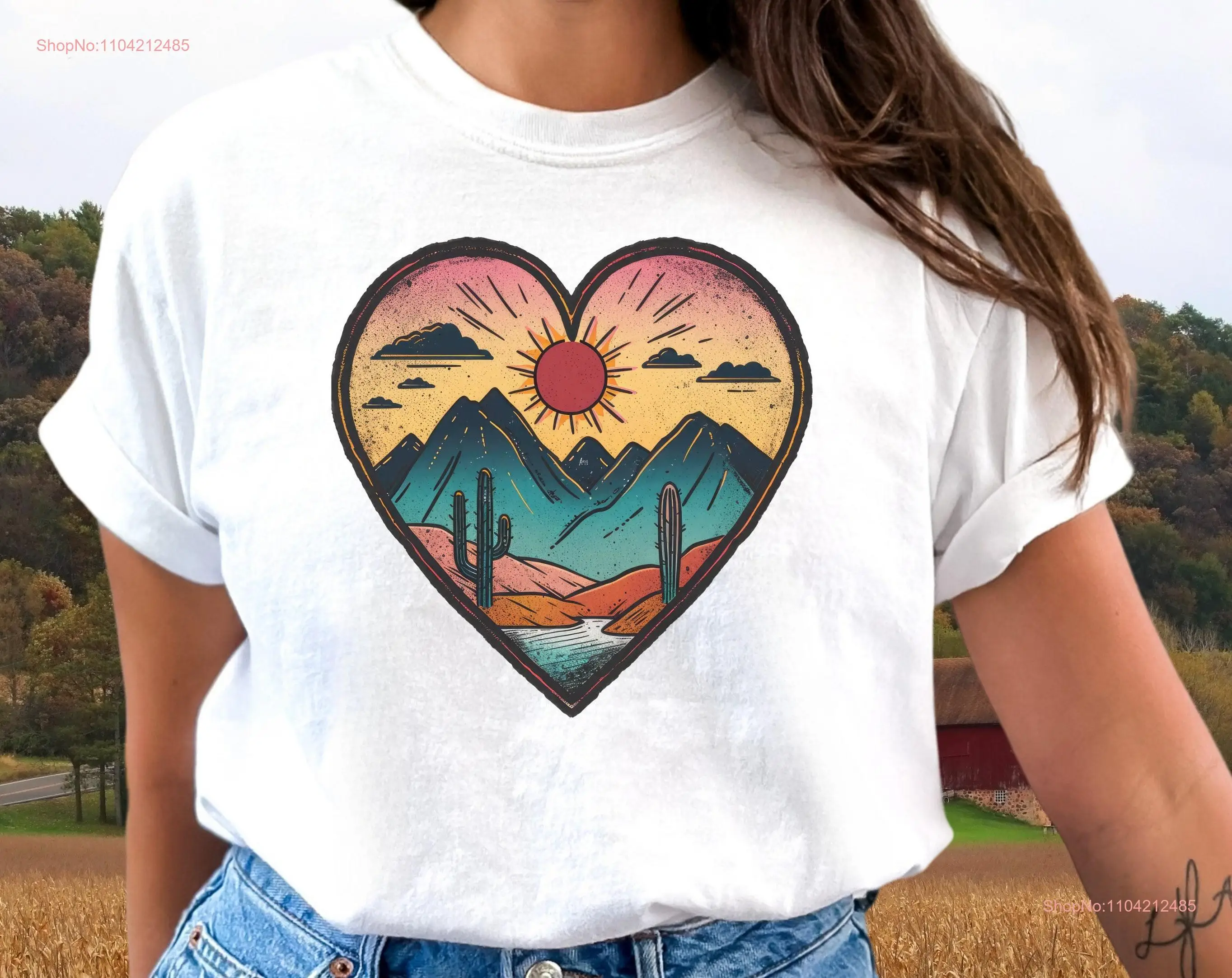 Comfort Colors Cactus Mountain Desert Sunrise T Shirt Saguaro Sedona Arizona Adventure Outdoorsy  long or short sleeves