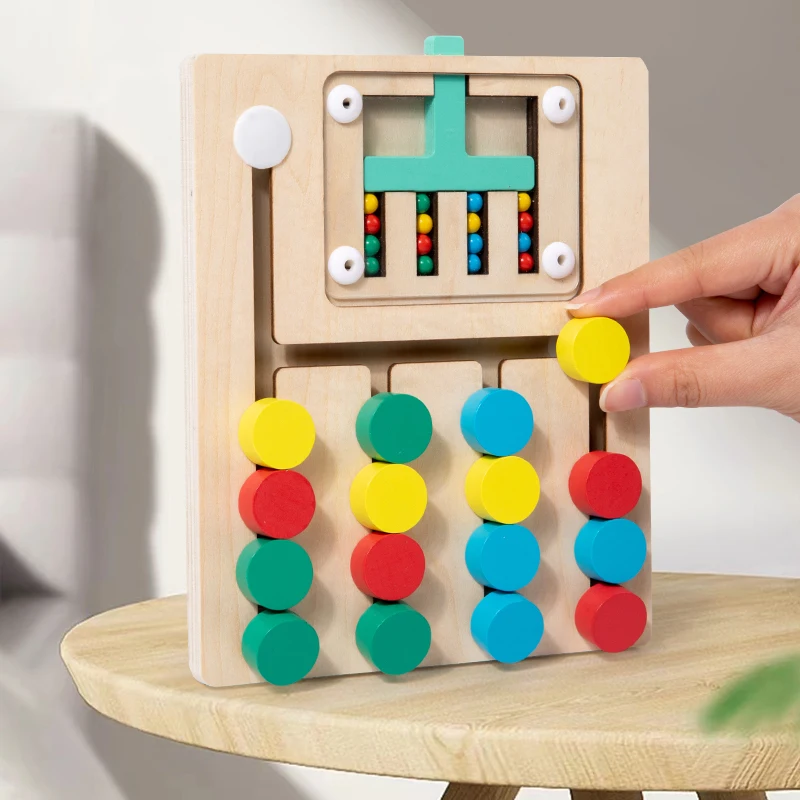 Montessori Wooden Color Matching Puzzles para crianças, Brinquedos Pré-Escolar, Quebra-cabeças, Jogo de Lógica