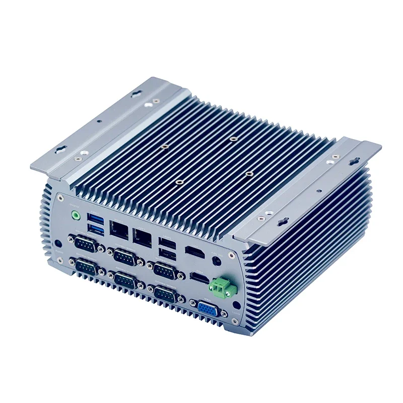 Desktop/embedded/wall mounted fanless All aluminum alloy I5 6360U industrial computer with 6*WGI211AT Gigabit network card