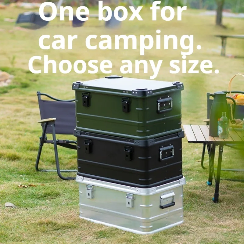 Aluminum Alloy Lightweight Storage Box Portable Thickened Large Capacity Storage Box Hiking Multifunctional Camp Outdoor Tools