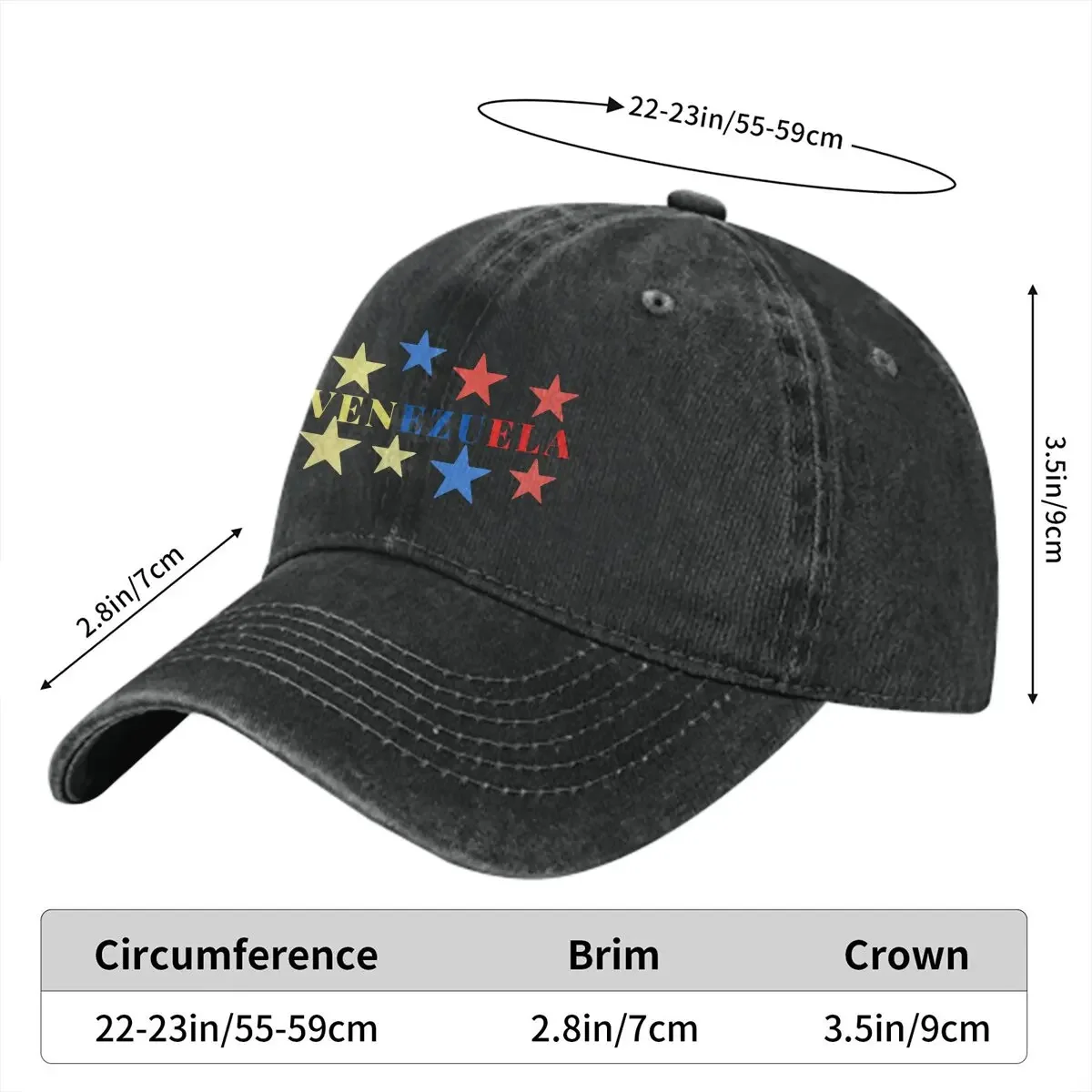 Venezuela Flag Multicolor Hat Peaked Women\'s Cap Star Personalized Visor Protection Hats