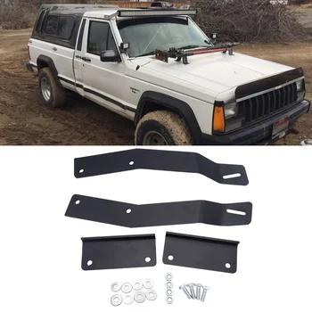 50 inch LED Light Bar Upper Roof Windshield Mounting Bracket Kit Fit for Jeep Cherokee XJ 1984-2001 No Drilling Needed