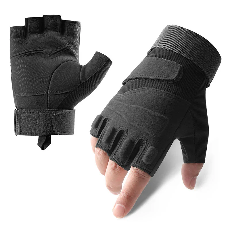 Camping Outdoor Tactical Airsoft Gloves Half Finger Anti-slip Combat Shooting Hunting Fitness Fingerless Anti-cut Gloves