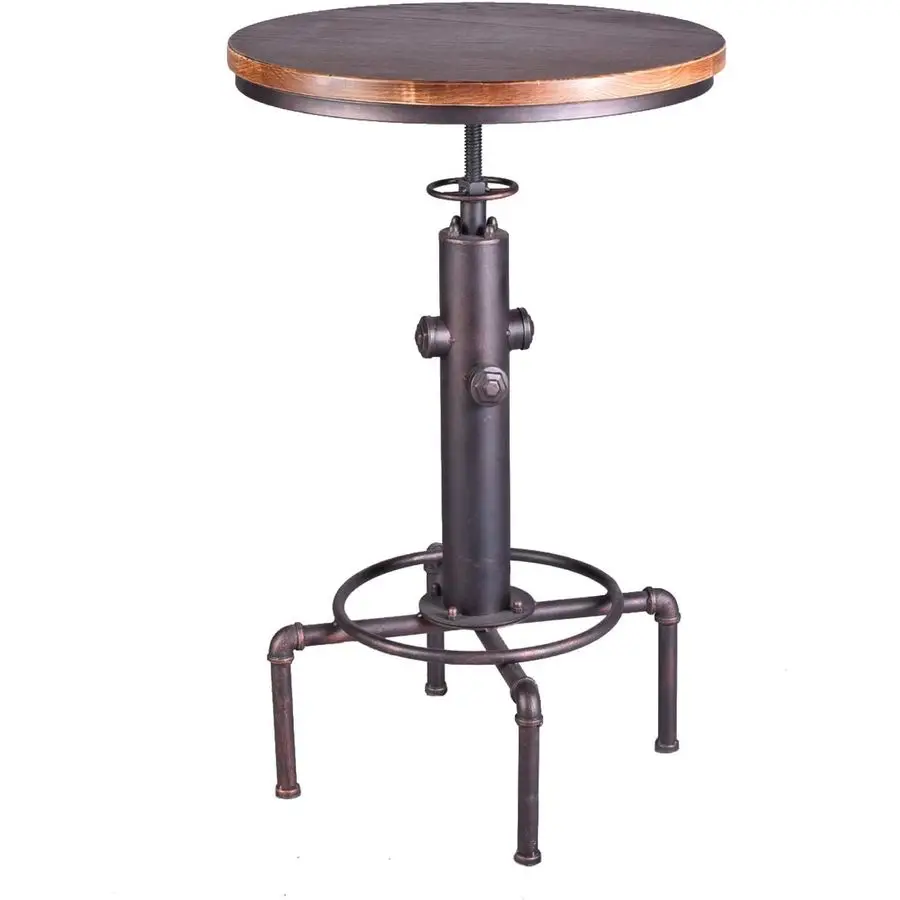 

Industrial Bar Table 31.541.3 Adjustable Pub Table Kitchen Dining Coffee Bistro Table Bronze