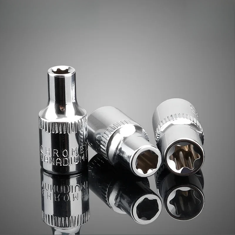 1 قطعة E4 E5 E6 E7 E8 E10 E-المقبس مآخذ 1/4 بوصة (6.3 مللي متر)/3/8 "توركس ستار بت أنثى E-مجموعة المقبس المكسرات مجموعة