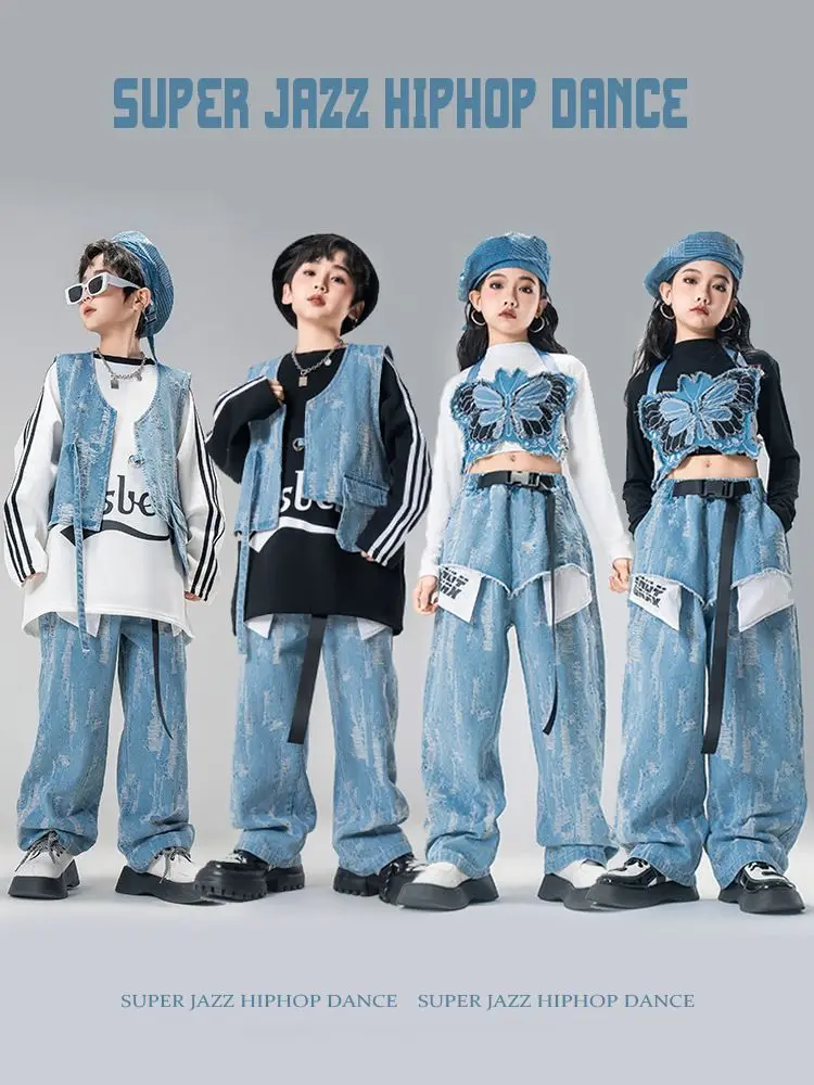 Costumi di danza Jazz per ragazze, costumi da spettacolo per bambini dolci e fantastici, spettacoli di danza di strada per bambini, costumi da cowboy