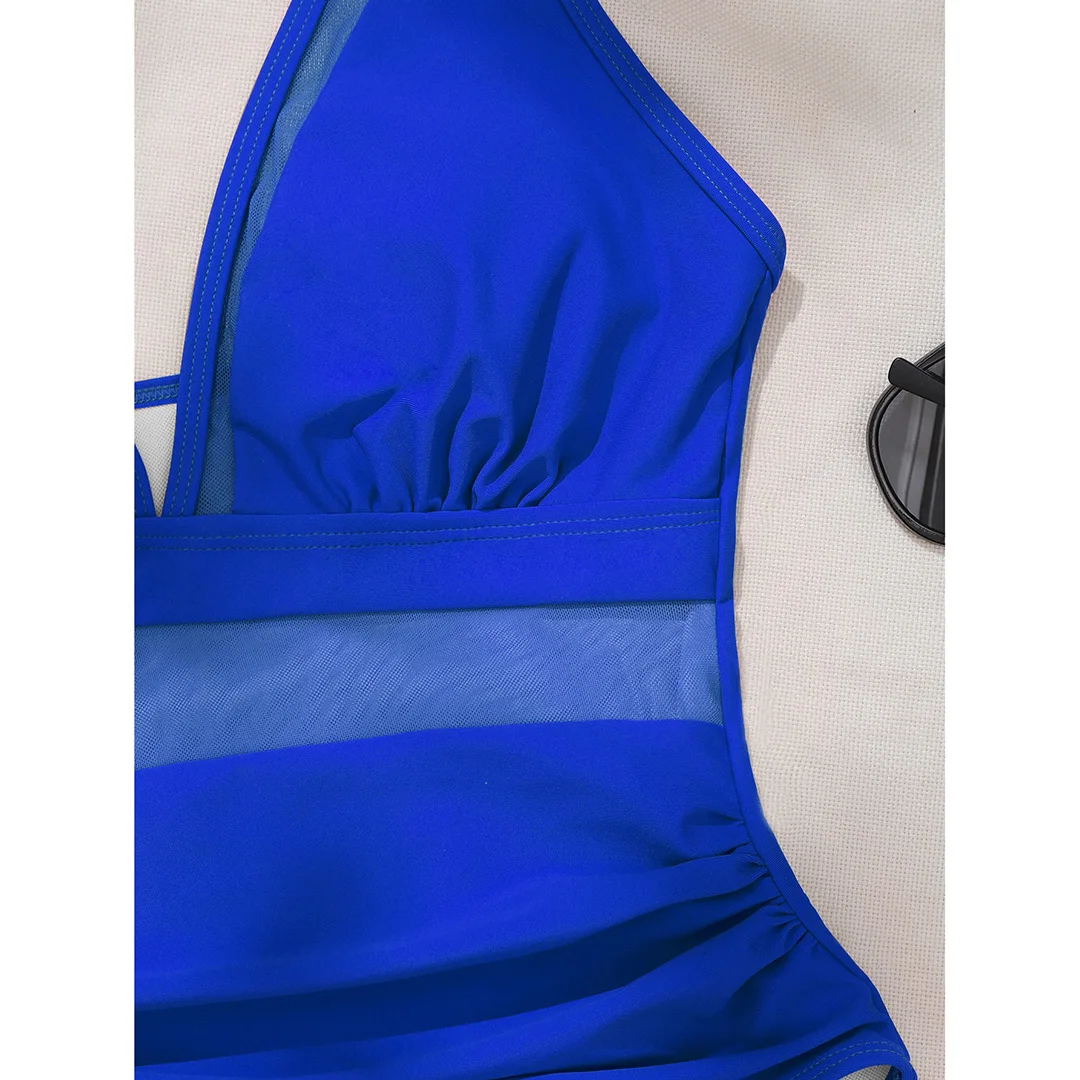 S - XL Neuer sexy, durchsichtiger Badeanzug mit V-Ausschnitt für Damen, einteiliger Badeanzug, Monokini mit hohem Beinausschnitt, Badebekleidung, Badeanzug, Modell V5136 – Detail 31