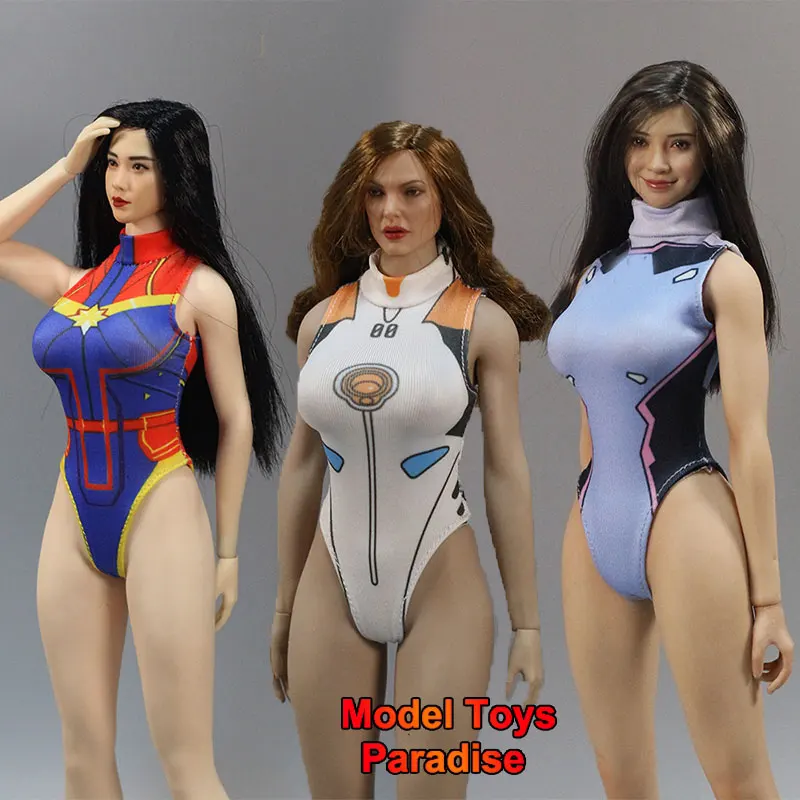 

DM TOYS 1/6 Woman Soldier 3D Printed High Neck Sleeveless COS Anime Triangle Swimsuit Fit 12inch PH Action Figure Body