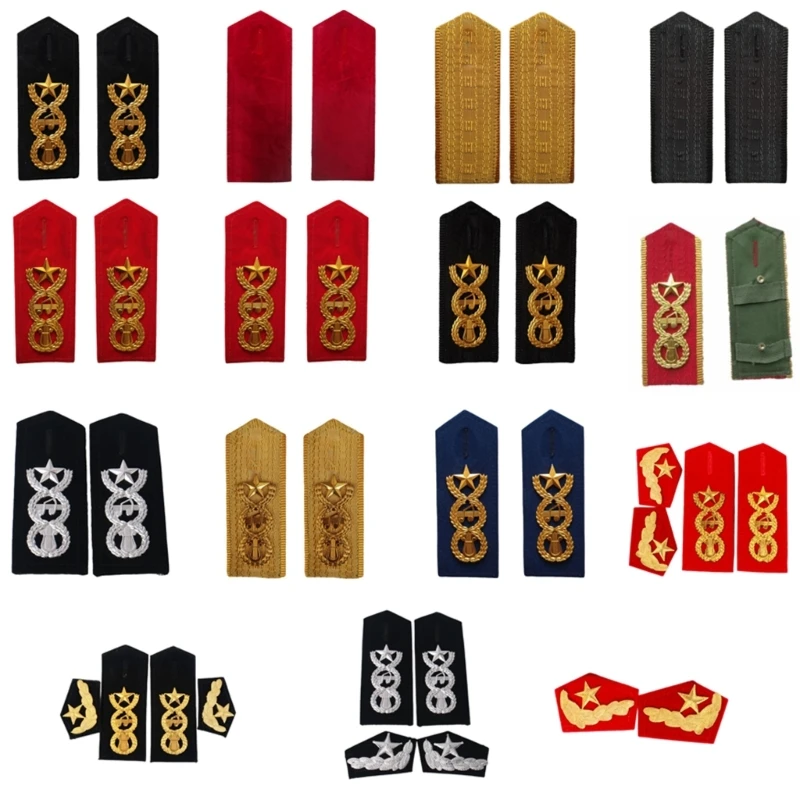 Shoulder Epaulets Uniform Epaulettes Shoulder Boards/Collar Flower for Professional Uniform Accessories Stage Performers