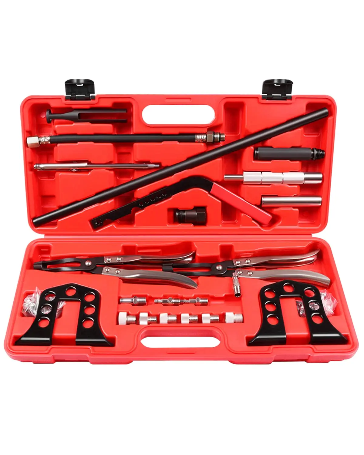 SCITOO Pro Cylinder Head Service Set Tool Kit Spring Compressor Installer Fit for 8 16 and 24 Engines