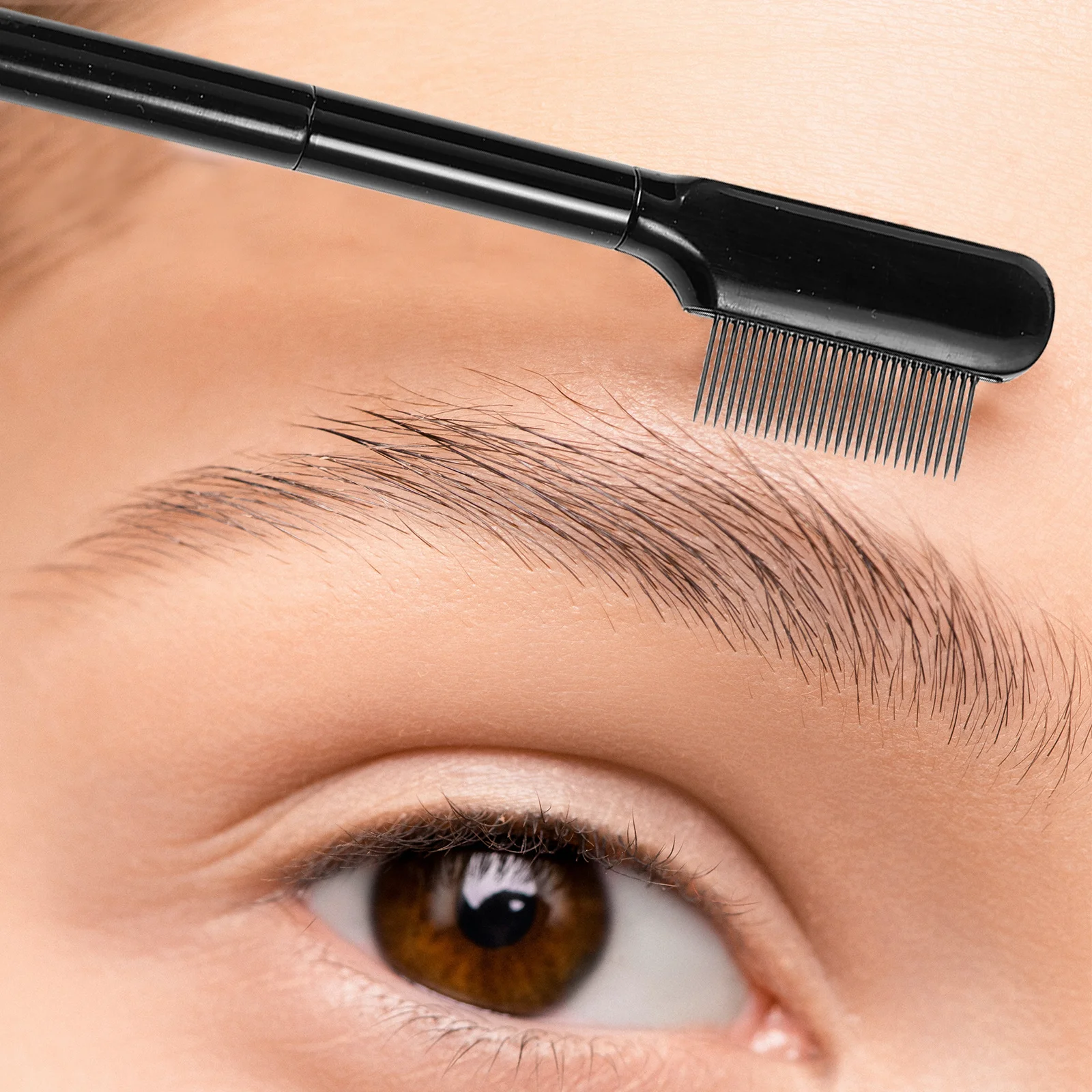 1Set Multi Functional Eyebrow Trimming Brush with Long Handle Eyelash Shaper Comb for Clean Look Quick Grooming Women Essential