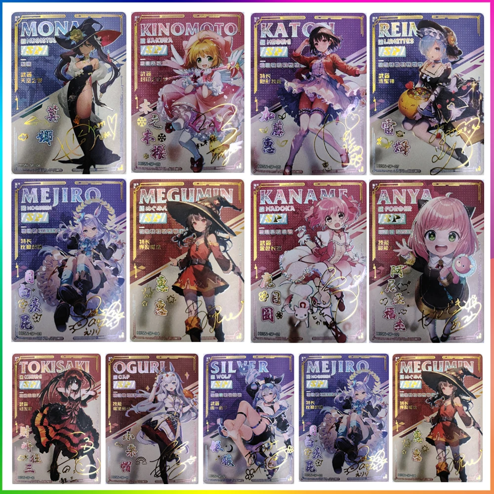 

История богини SP Kaname Madoka Mejiro McQueen Tokisaki Kurumi Mona Rem Megumi Kato Laser Gold Signature Коллекционная карта