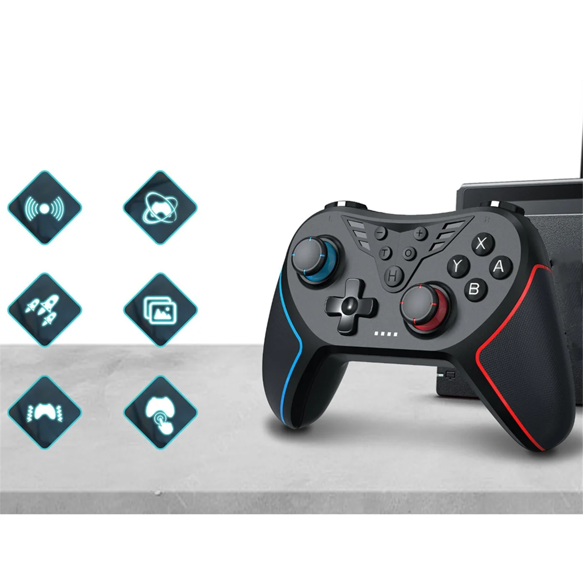 

FEB-For Switch Wireless Bluetooth Gamepad Hall Rocker Macro Programming Wakeup Somatic Computer Game T43