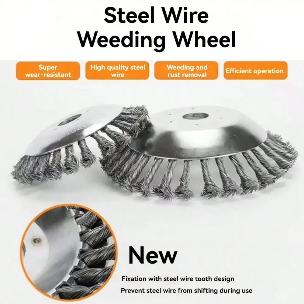 

Unbreakable Wired Trimmer Blade, Wire Wheel for Wacker Used for Gardens, Lawns, Green Spaces, Farmland, Wire Trimmer Head