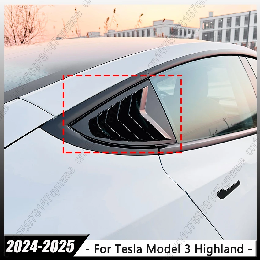 

2Pcs ABS For Tesla Model 3 Highland 2024-2025 Rear Fender Side Air Vent Cover Trim Car-styling Side Vent Sticker Tuning