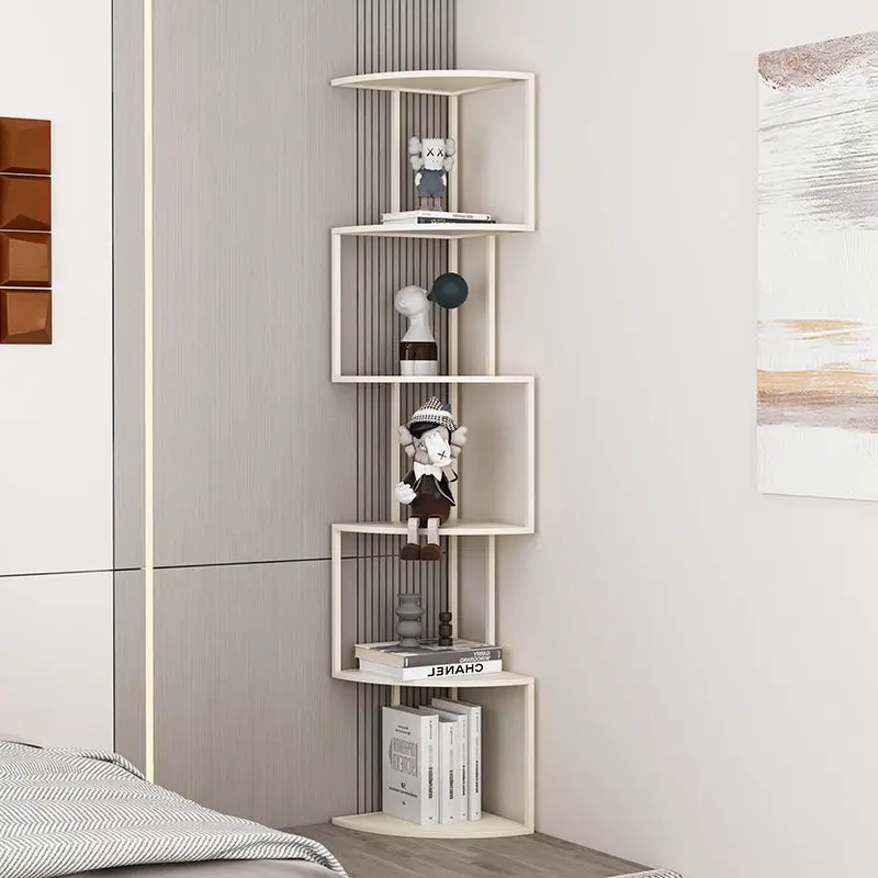 

Nordic corner wrought iron bookcase floor-to-ceiling integrated wall creative living room bookshelf multi-layer household shelf