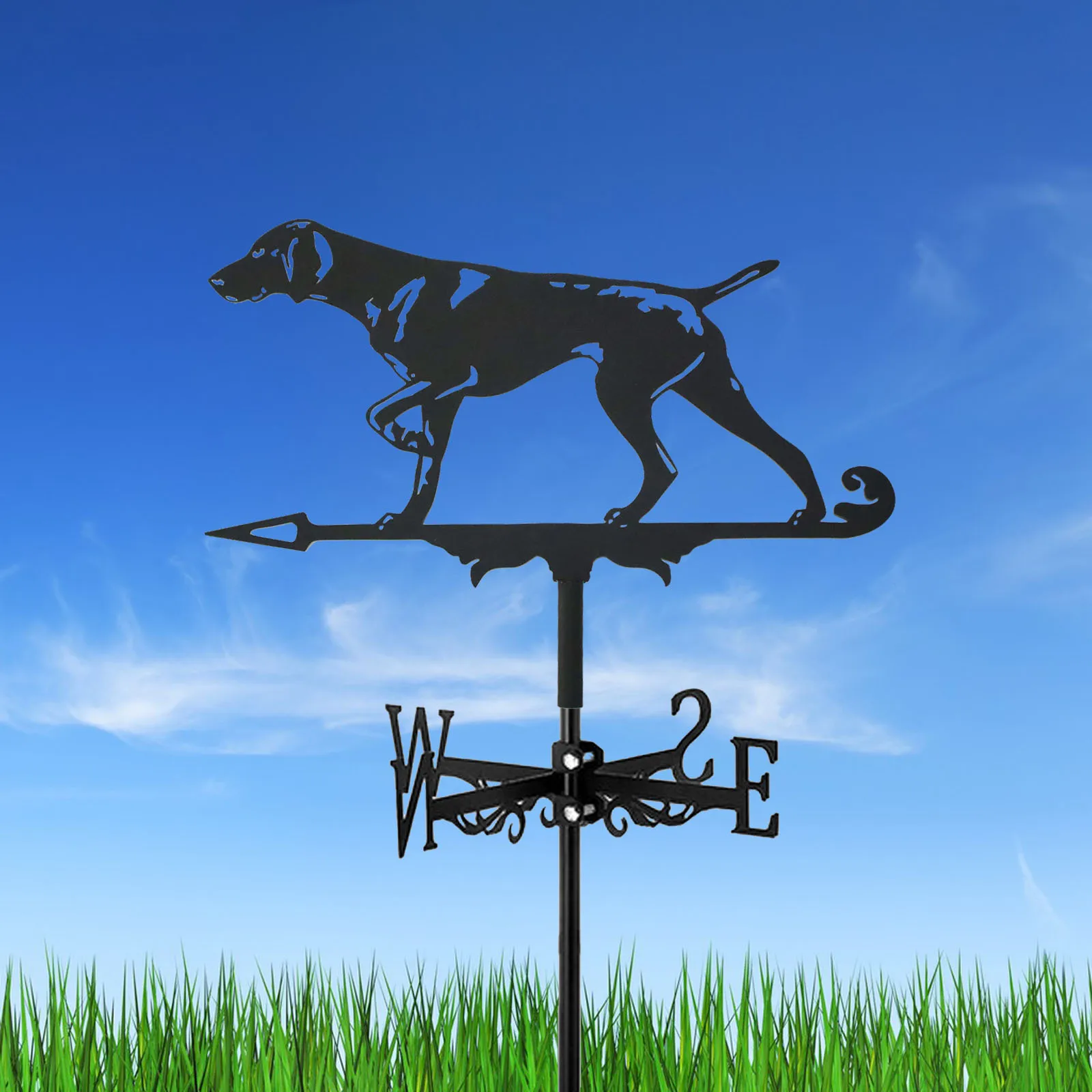 New Metal Foxhound Weather Vane Standing Decor Roof Weathervane Garden Yard Decoration For Dog Lovers Gift Shed Home Fence Post