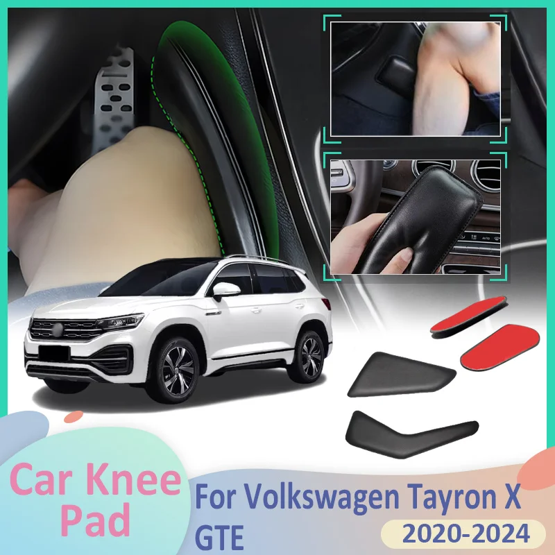 

For Volkswagen Tayron X GTE 2020~2024 2023 Car Leg Knee Pad PU Foot Lether Center Control Elbow Cushion Armrest Interior Cushion