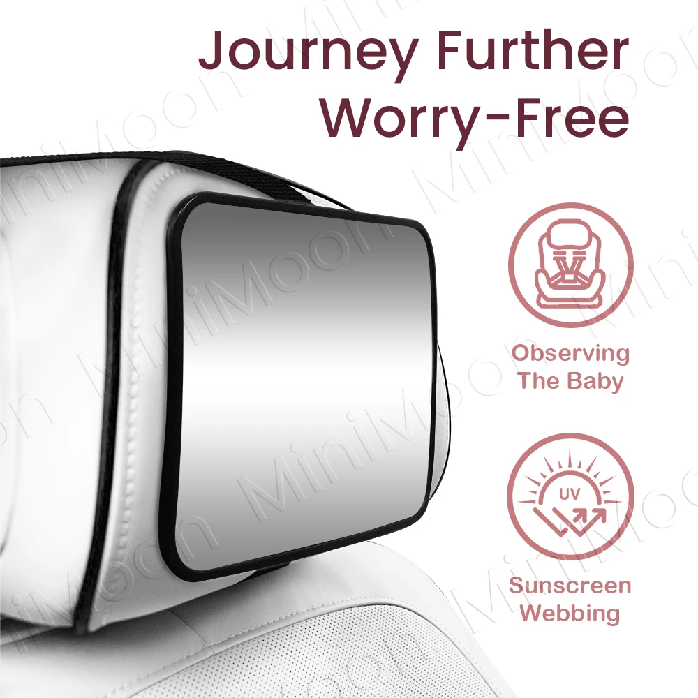 Shatterproof Baby Car Mirror, Crash Tested for Safe & Clear View of Rear-Facing Infant, for Parents' Peace of Mind