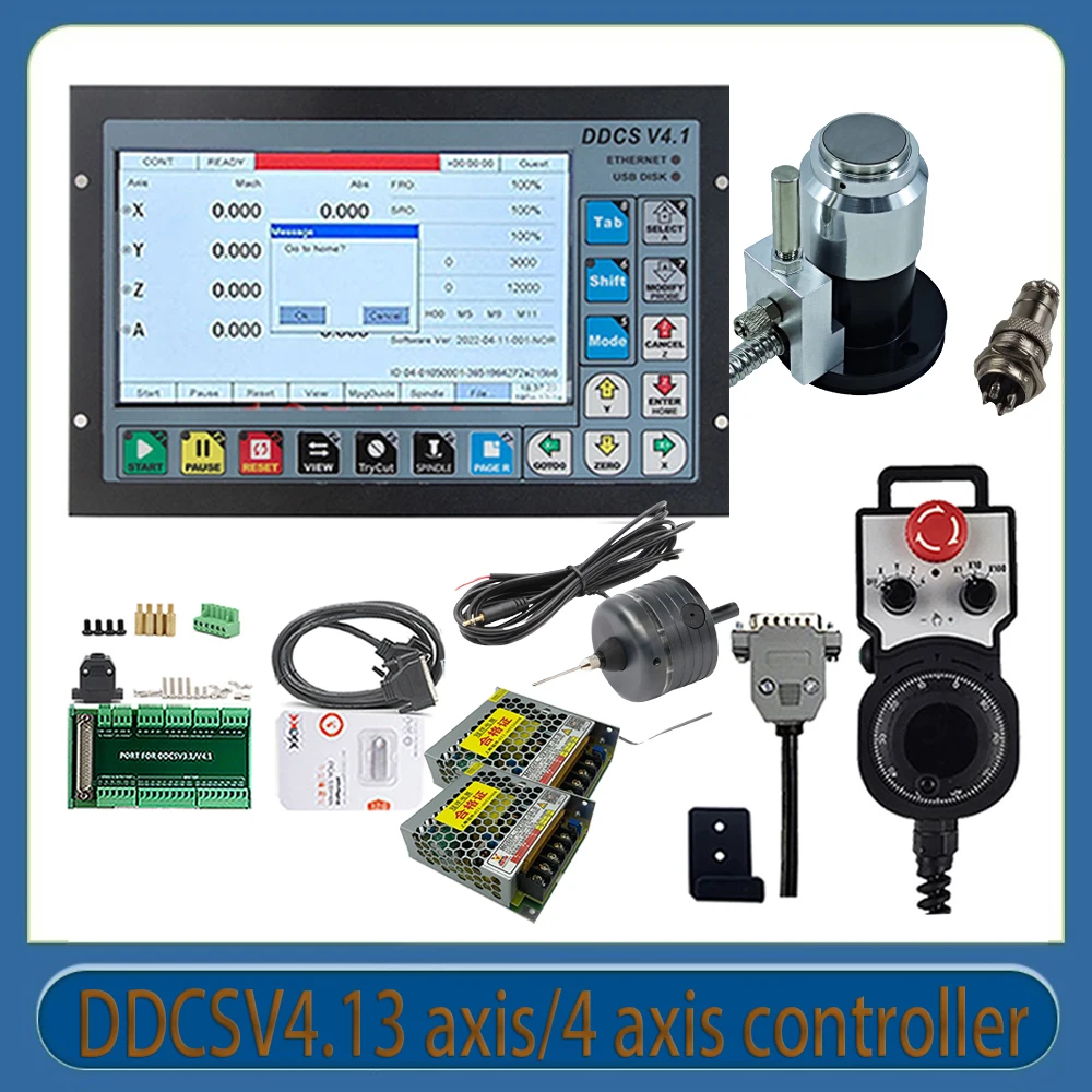 Ddcsv4.1 3/4 Axis G Code Cnc Offline Independent Controller + 4axis Hand Wheel And 3d Edge Finder Z Axis Tool Setting Instrument