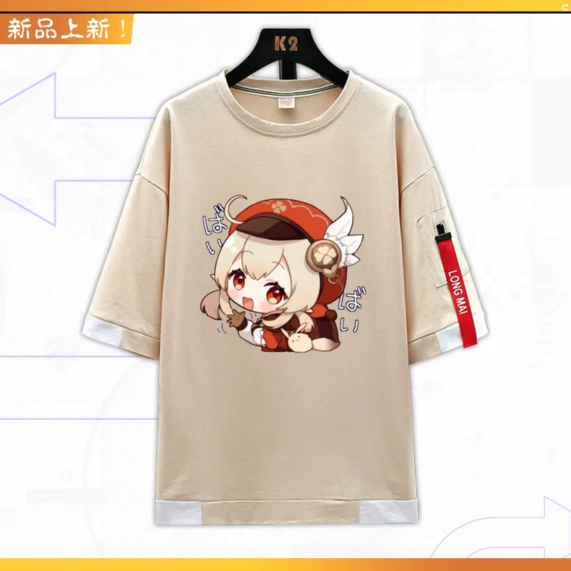 Genshin impact Klee เสื้อยืดพิมพ์ลายสวยงามสำหรับผู้ชาย/ผู้หญิงเสื้อยืดผ้าฝ้ายลายกราฟิกสำหรับทั้งชายและหญิง