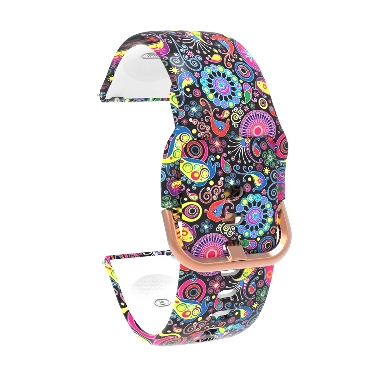 20mm Flower Printing Silicone Strap Band for Samsung Galaxy Watch4 40mm 44mm Watch 4 Classic 42mm 46mm Active2 Huami Amazfit GTS